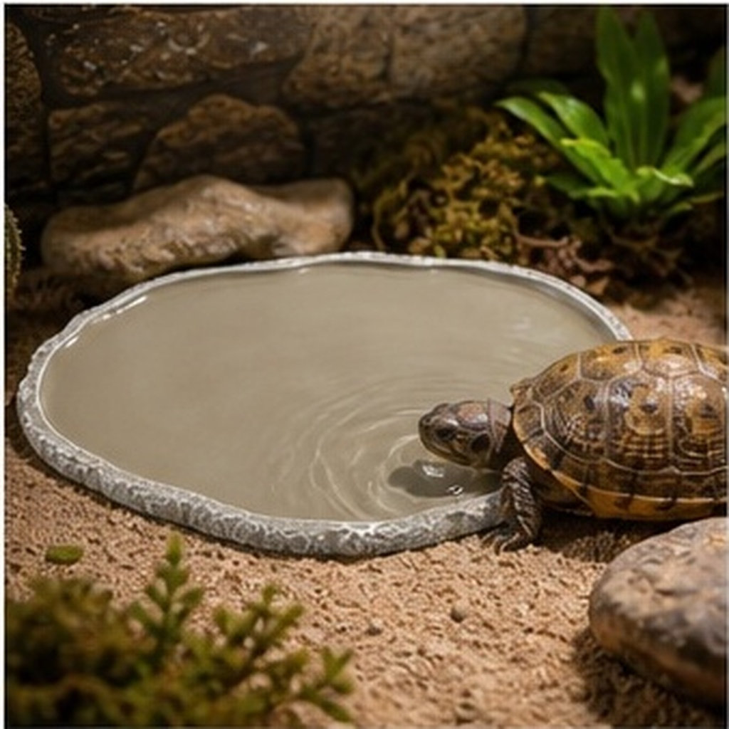 Water Dish Reptile - Reçine Evcil Hayvan Besleme Tabağı, Sürüngenler